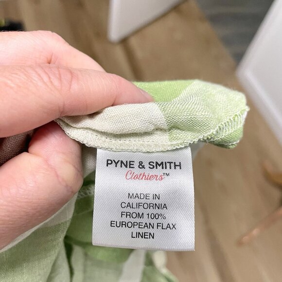 Pyne & Smith 100% Flax Linen Gingham Short Sleeve Button Up Blouse size Medium - Picture 8 of 8